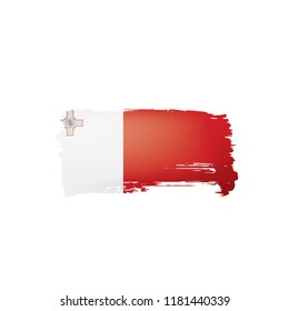 Malta flag, vector illustration on a white background.
