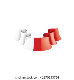 Malta flag, vector illustration on a white background