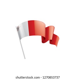 Malta flag, vector illustration on a white background