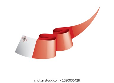 Malta flag, vector illustration on a white background