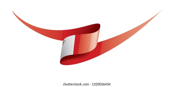 Malta flag, vector illustration on a white background