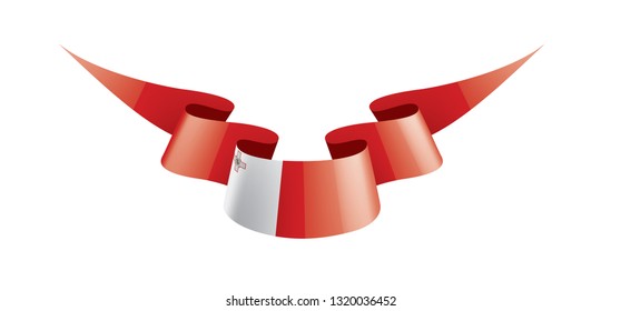 Malta flag, vector illustration on a white background