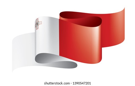 Malta flag, vector illustration on a white background