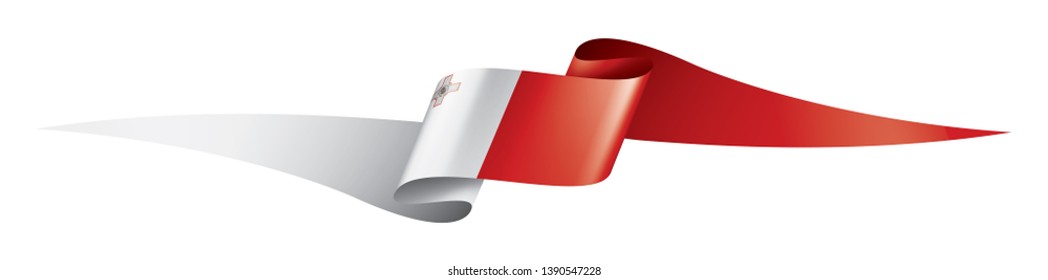 Malta flag, vector illustration on a white background