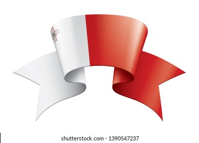 Malta flag, vector illustration on a white background