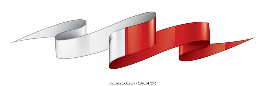 Malta flag, vector illustration on a white background