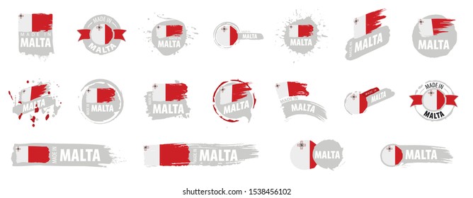 Malta flag, vector illustration on a white background