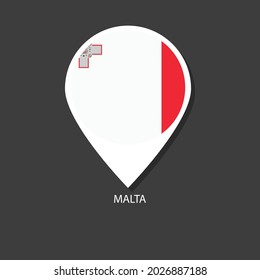 Malta flag Vector marker with flags.