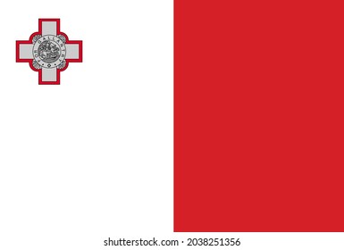 Malta flag vector in official color and proportion correctly