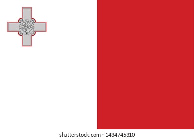 Malta flag vector. original and simple Malta flag isolated in official colors and Proportion Correctly