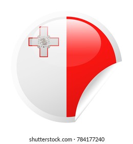 Malta Flag Vector Round Corner Paper Icon - Illustration