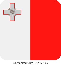 Malta Flag Vector Square Flat Icon - Illustration