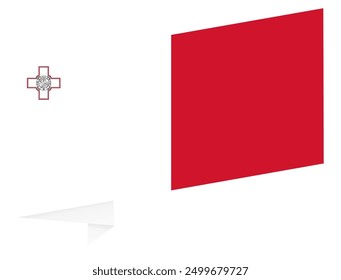 Malta flag wave isolated on png or transparent background vector illustration.