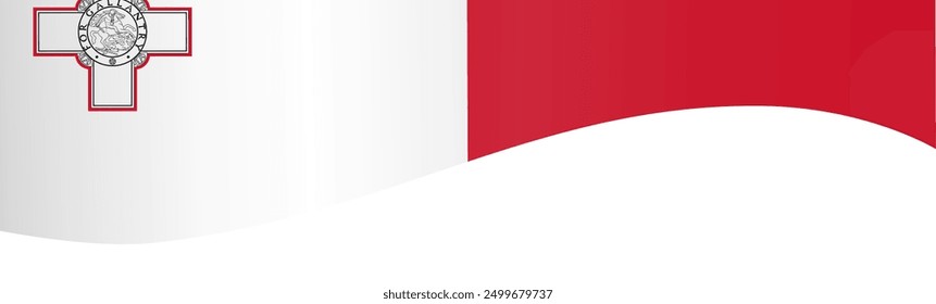 Malta flag wave isolated on png or transparent background vector illustration.