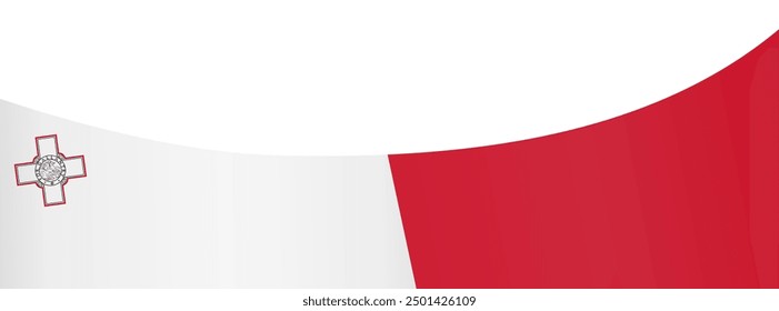 Malta flag wave isolated on png or transparent background vector illustration.