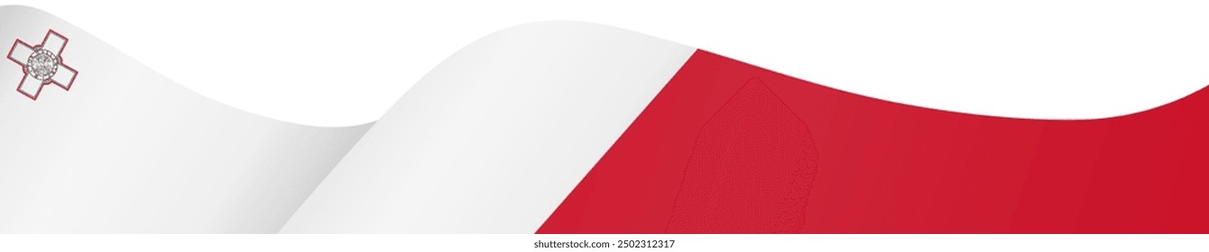 Malta flag wave isolated on png or transparent background vector illustration.