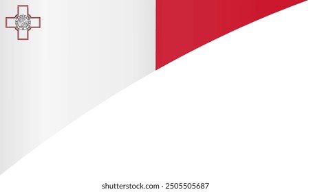 Onda de bandera de Malta aislada en png o Ilustración vectorial de fondo transparente.