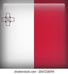 Malta Glossy 3D Square Country Flag Icon