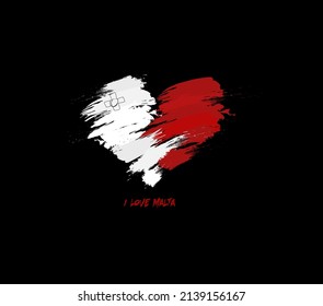 
Malta grunge flag heart for your design