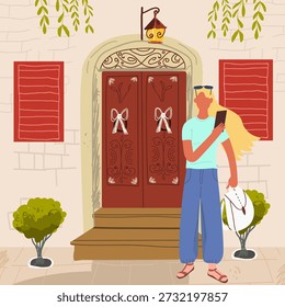 Malta mão desenhada ilustração vetorial de viagem, cartão.