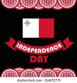 Malta Independence Day abstract flag design