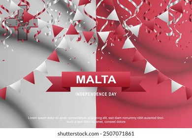 Fondo del Día de la Independencia de Malta. Ilustración vectorial.