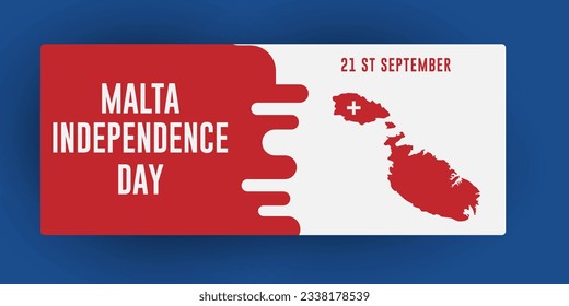 Malta Independence Day on September 21st. Vector poster template design.