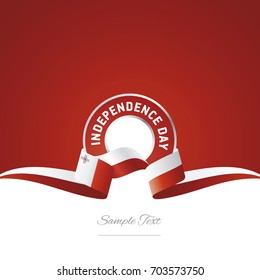 Malta Independence Day ribbon logo icon