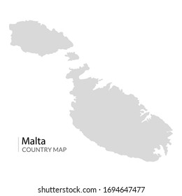 Malta island vector map illustration  Maltese republic contour country map
