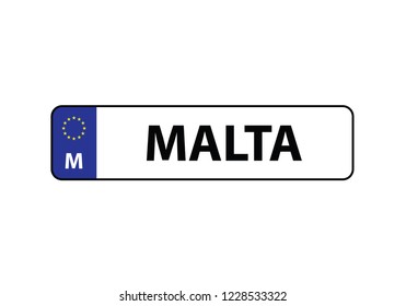 Malta license plate car automobile European Union