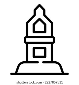 Malta lighthouse icon outline vector. European skyline. Country emblem