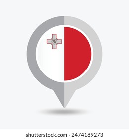 Malta Location Pin Icon Vector Illustration