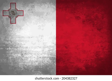 Malta, Maltese Flag on concrete textured background