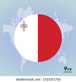 Malta, Maltese Flag vector image, Sovereign state flag of country of Malta in official colors