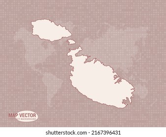 Malta map of abstract modern vector design illustration.
