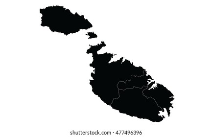 Malta map black color