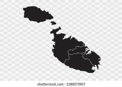 Mapa de Malta Color negro en archivos de calidad de fondo blanco Png 