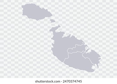 Malta Map Cloud Color on White Background quality files Png