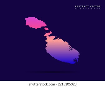 Malta map of Colorful gradient style vector Illustration.