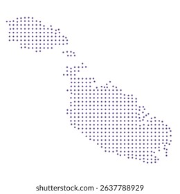 Malta map dotted pattern design purple circle