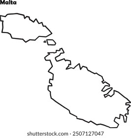 Malta map Europe simple outline.