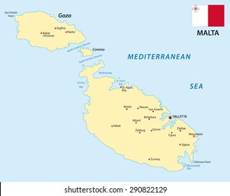 malta map with flag