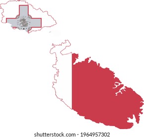 MALTA MAP Y VECTOR DE ICONOS DE BANDEJA