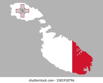 Malta Map Flag Vector illustration Eps 10