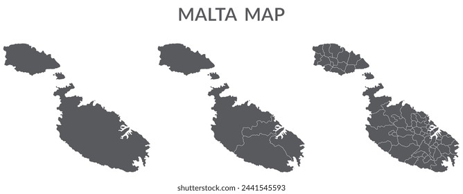 Malta map. Map of Malta in grey set