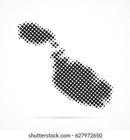 Malta map in halftone. Dotted illustration isolated on a white background. Vector illustration.
