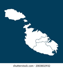 Malta map High Detailed on green background. white color . Abstract design vector illustration eps 10