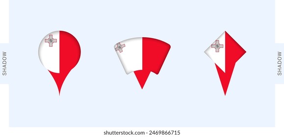 Malta Map Markers Set. Perfect for projects related to Malta, travel, geography, and international representation. Vector collection.