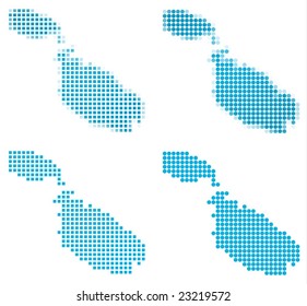 Malta map mosaic set. Isolated on white background.