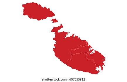 Malta map red color